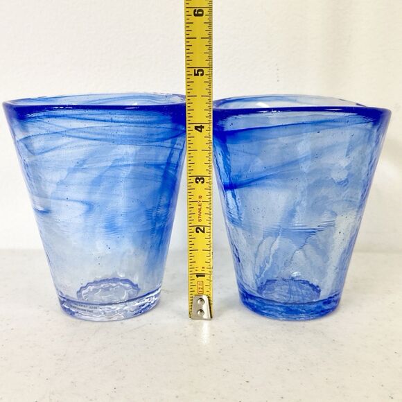 Kosta Boda Ulrica Hydman Vallien Mine Tumblers Set Of 2 W/labels Asymmetrical - Picture 5 of 11